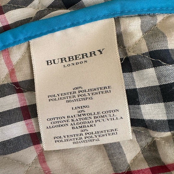 Burberry Nova Check Teal Blue Quilted Jacket Women’s S - Picture 5 of 9